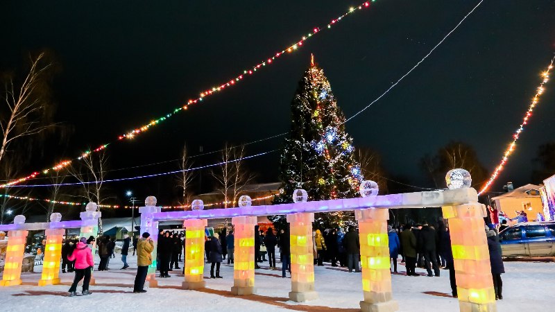 Открытие новогодней ёлки в Парке Победы