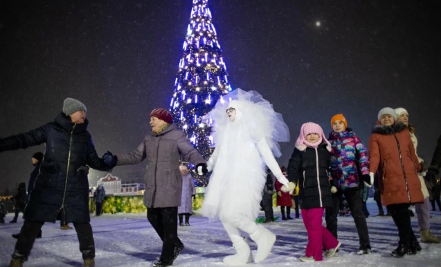 Открытие новогодней ёлки парк Нефтехимиков