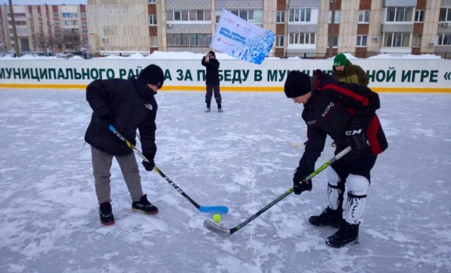 Товарищеская игра по хоккею среди жителей